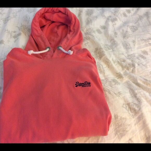 SuperDry cotton hoodie pullover w/ pockets size L - Picture 2 of 5